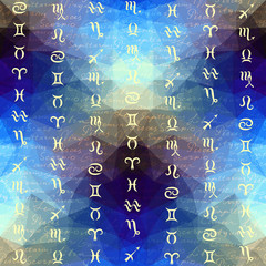 Original inscriptions of zodiacs names and zodiac signs