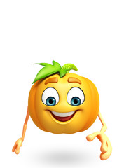 Cartoon character of pumpkin