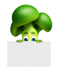 Cartoon character of broccoli fruit