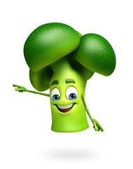 Cartoon character of broccoli fruit