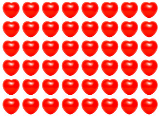 Red heart on white background