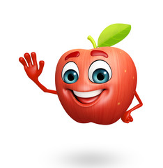 Cartoon character of apple fruit
