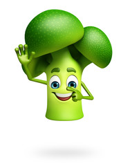 Cartoon character of broccoli fruit