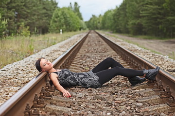  girl on railway track
