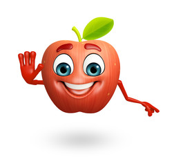 Cartoon character of apple fruit