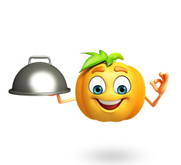 Cartoon character of pumpkin