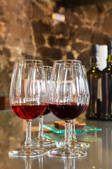glasses of ruby port wine
