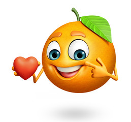 Cartoon character of orange