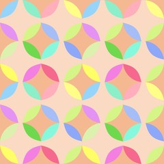 Retro seamless pattern with circles. Colorful vector background