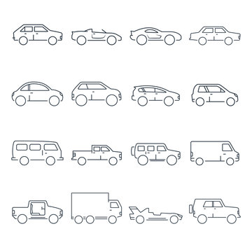 Outline car collection icon
