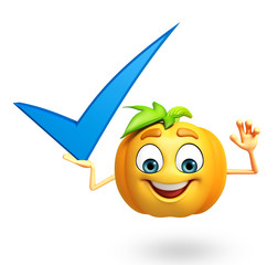 Cartoon character of pumpkin