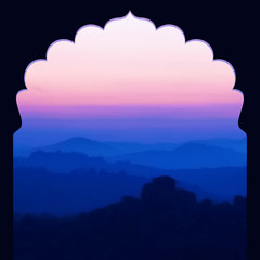 Sunrise in the mountains landscape.