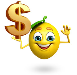 Cartoon character of lemon