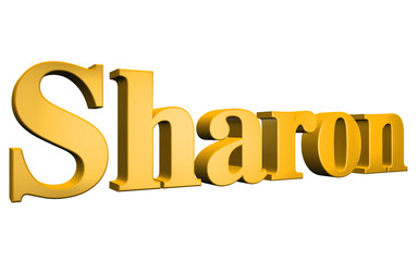 3D Sharon text on white background