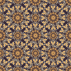 Colored pattern with decorative symmetric ornaments