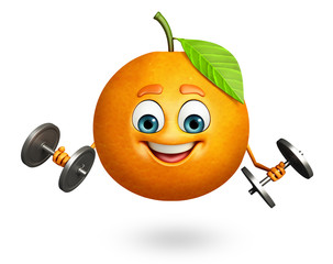 Cartoon character of orange