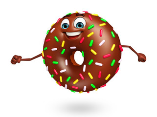 Cartoon character of donuts