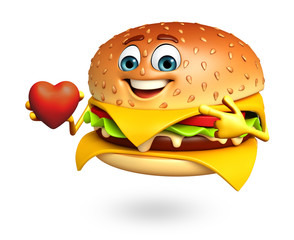 Cartoon character of  burger