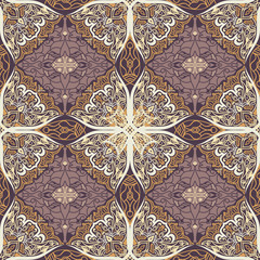 Colored pattern with decorative symmetric ornaments