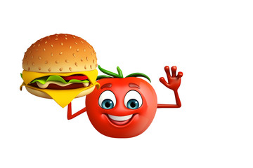 Cartoon character of tomato fruit