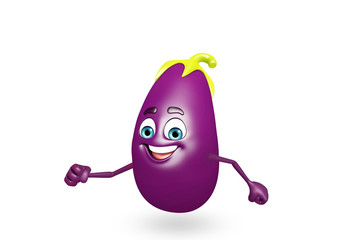 Cartoon character of  brinjal fruit