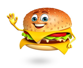 Cartoon character of  burger