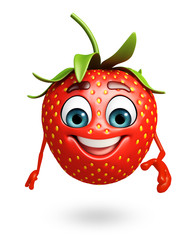 Obraz premium Cartoon character of strawberry