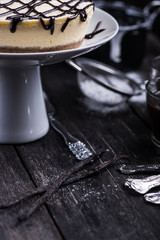 Homemade New York vanilla cheesecake
