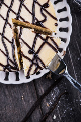 Homemade New York vanilla cheesecake