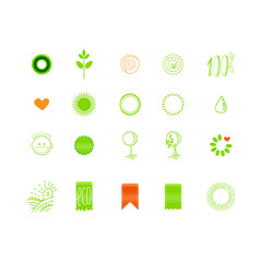 Eco friendly sketch drawing icons set