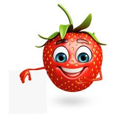 Obraz premium Cartoon character of strawberry