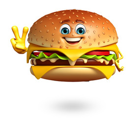 Cartoon character of  burger