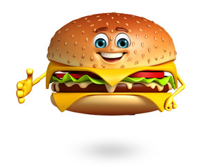 Cartoon character of  burger