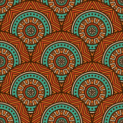 Ethnic floral seamless pattern