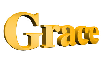 3D Grace text on white background