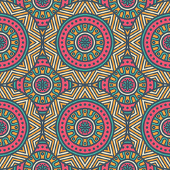 Ethnic floral seamless pattern