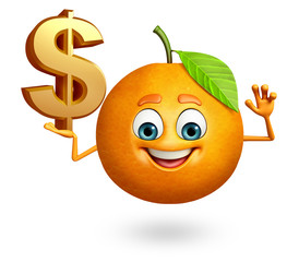 Cartoon character of orange