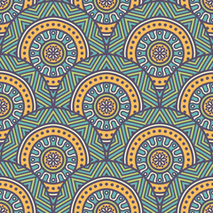 Ethnic floral seamless pattern