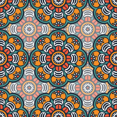 Ethnic floral seamless pattern