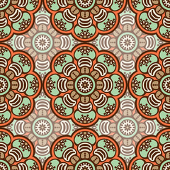 Ethnic floral seamless pattern