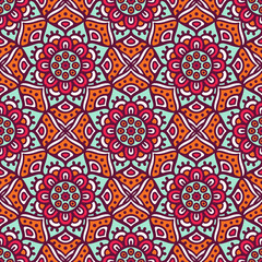 Ethnic floral seamless pattern