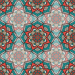 Ethnic floral seamless pattern