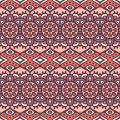Ethnic floral seamless pattern