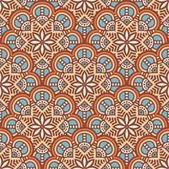 Ethnic floral seamless pattern