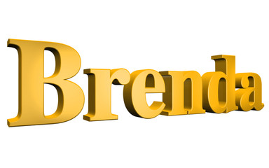 3D Brenda text on white background