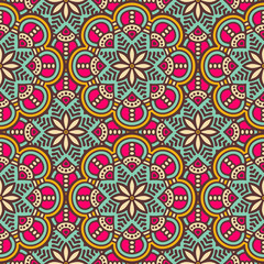 Ethnic floral seamless pattern