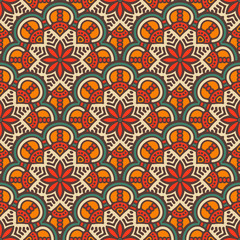 Ethnic floral seamless pattern