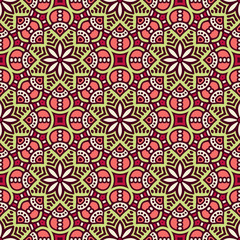 Ethnic floral seamless pattern