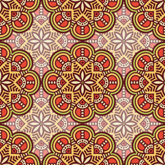 Ethnic floral seamless pattern