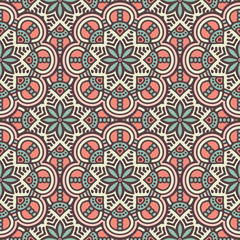 Ethnic floral seamless pattern